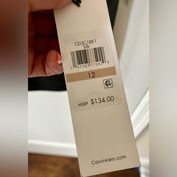 Calvin Klein Black L/S Keyhole Sheath Minidress New w/tags Polyester/Spandex - Picture 6 of 7